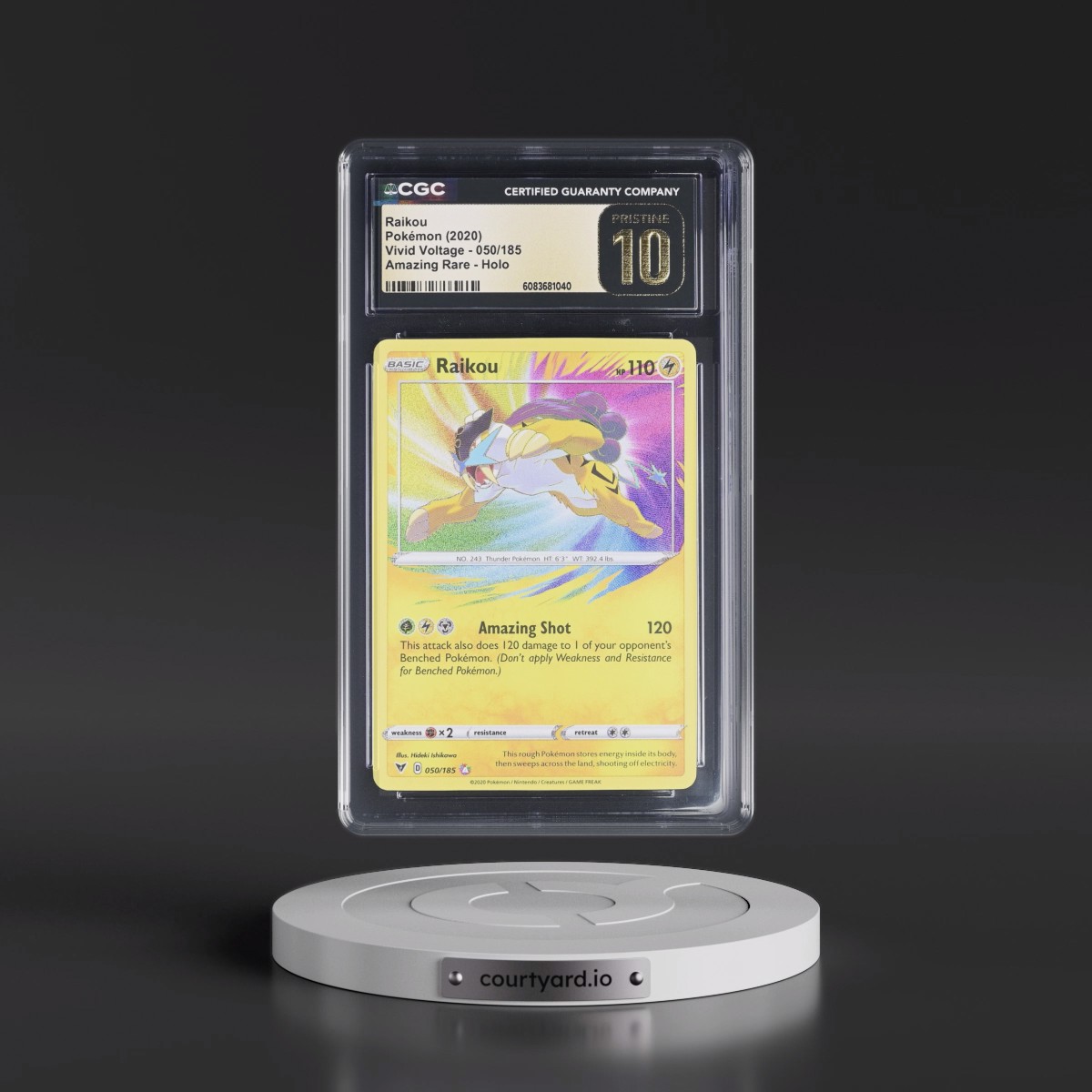 2020 Vivid Voltage #050/185 Raikou - Amazing Rare Holo (CGC 10 PRISTINE)