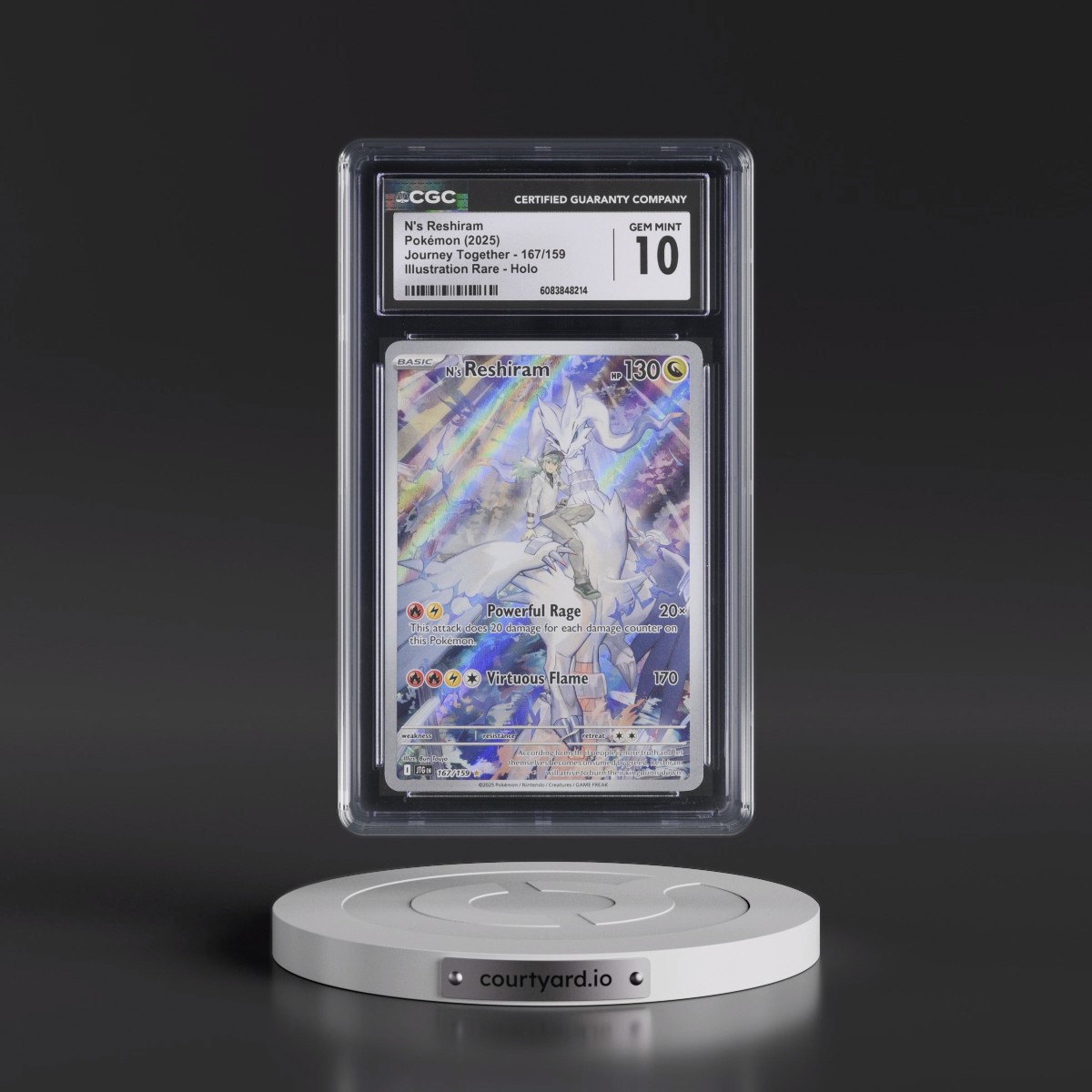 2024 Journey Together - JTG EN #167/159 N's Reshiram - Illustration Rare Holo (CGC 10 GEM MINT)