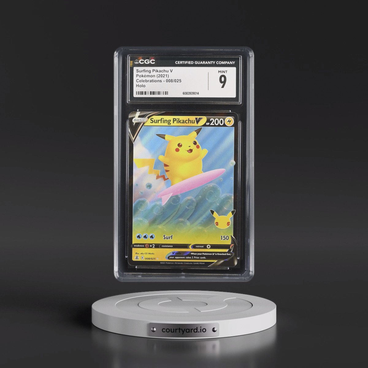 2021 Celebrations #008/025 Surfing Pikachu V - Holo (CGC 9 MINT)