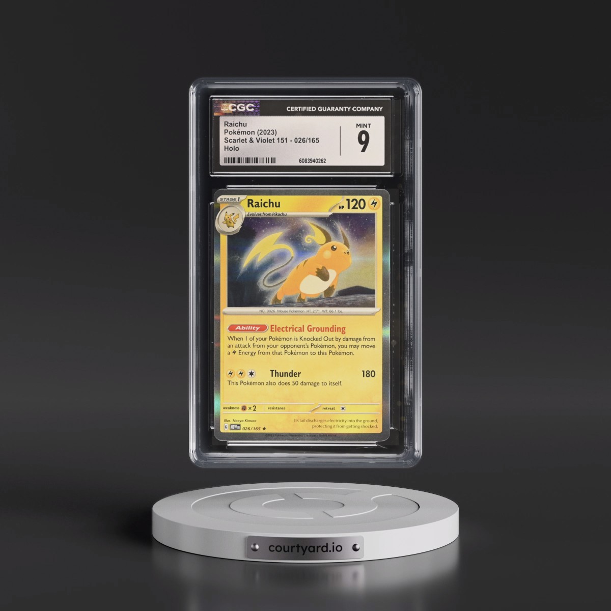 2023 Scarlet & Violet 151 - MEW EN Raichu - Holo #026/165 CGC 9