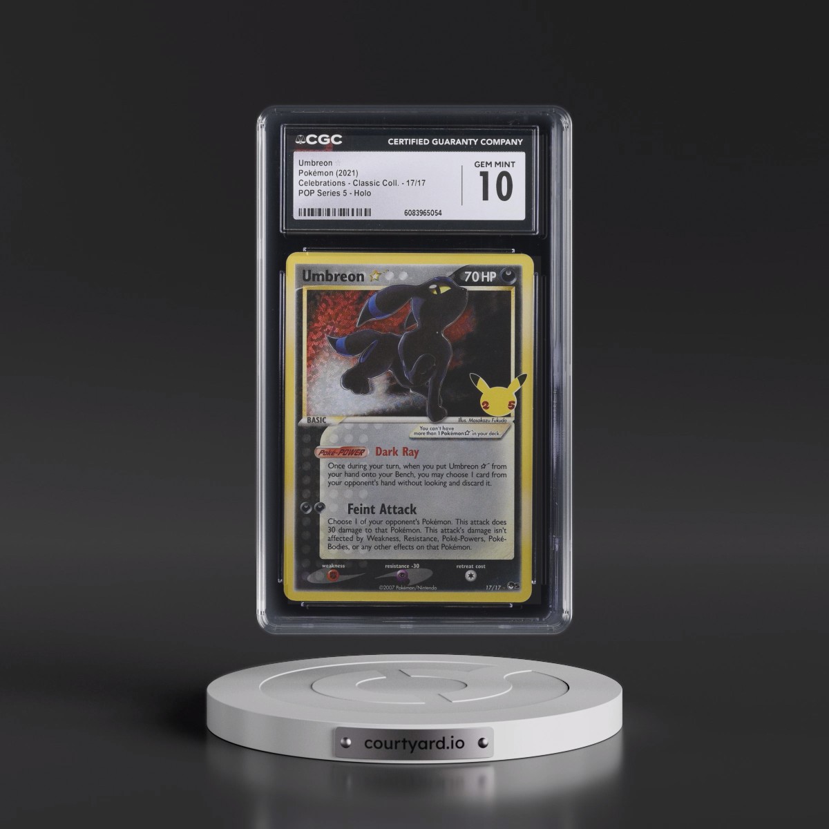 2021 Celebrations - Classic Collection #17/17 Umbreon â?? - POP Series 5 Holo (CGC 10 GEM MINT)