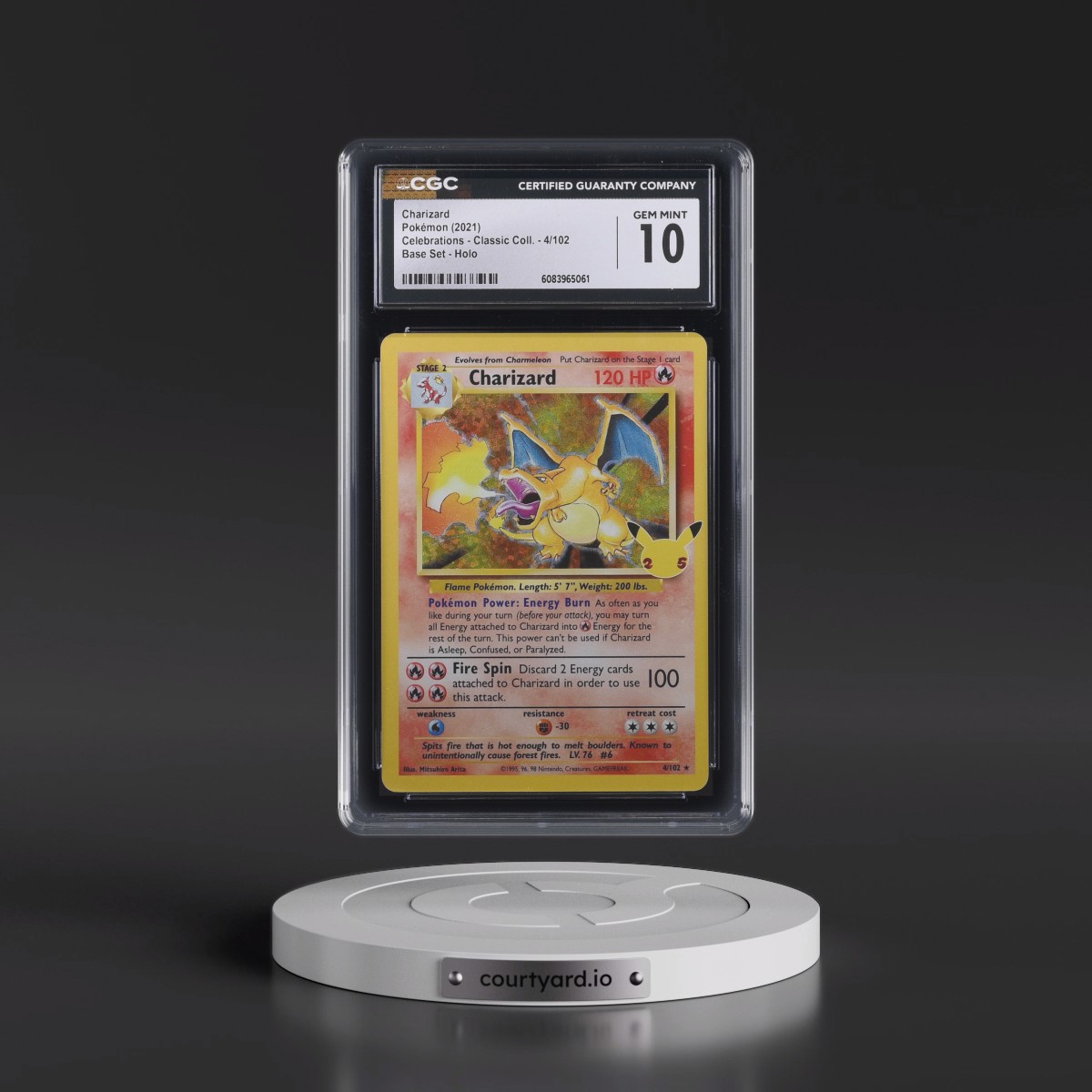 2021 Celebrations - Classic Collection #4/102 Charizard - Base Set Holo (CGC 10 GEM MINT)