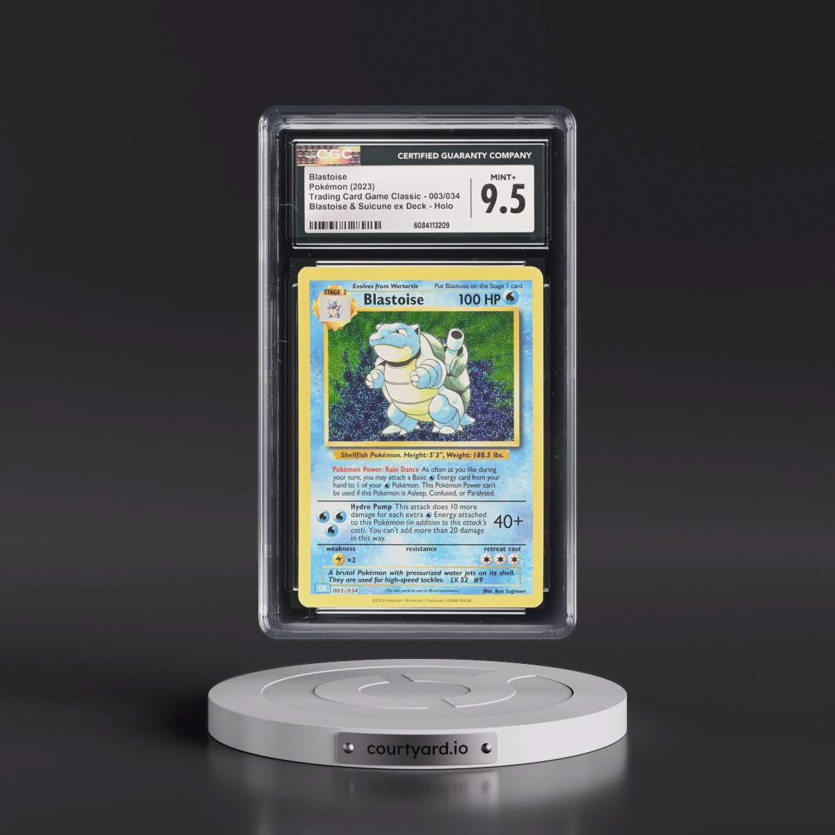 2023 Trading Card Game Classic - CLV, CLC, CLB #003/034 Blastoise - Blastoise & Suicune ex Deck - CLB Holo (CGC 9.5 MINT+)