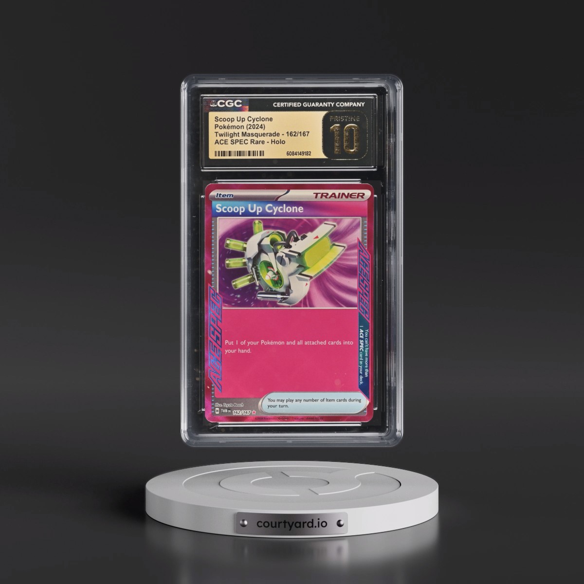2024 Twilight Masquerade - TWM EN #162/167 Scoop Up Cyclone - ACE SPEC Rare Holo (CGC 10 PRISTINE)