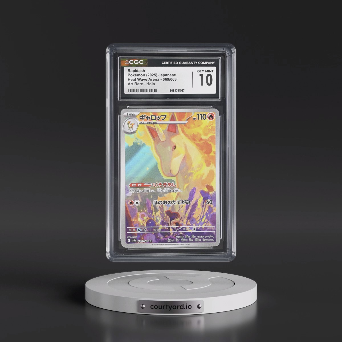 2025 Heat Wave Arena - sv9a #069/063 Rapidash - Art Rare Holo (CGC 10 GEM MINT)