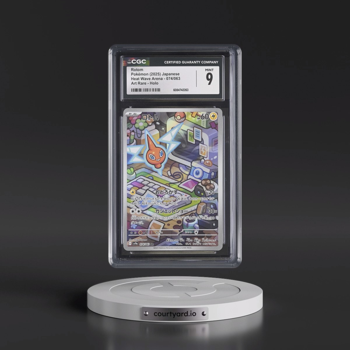 2025 Heat Wave Arena - sv9a #074/063 Rotom - Art Rare Holo (CGC 9 MINT)