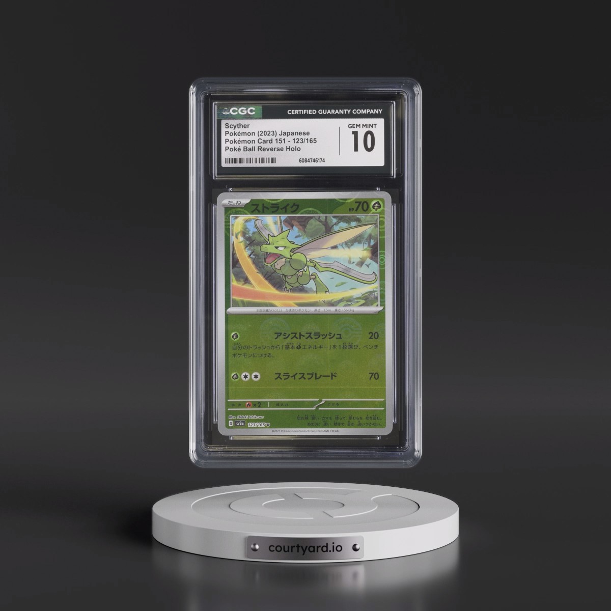 2023 Pokémon Card 151 #123/165 Scyther - Reverse Holo Poké Ball (CGC 10 GEM MINT)