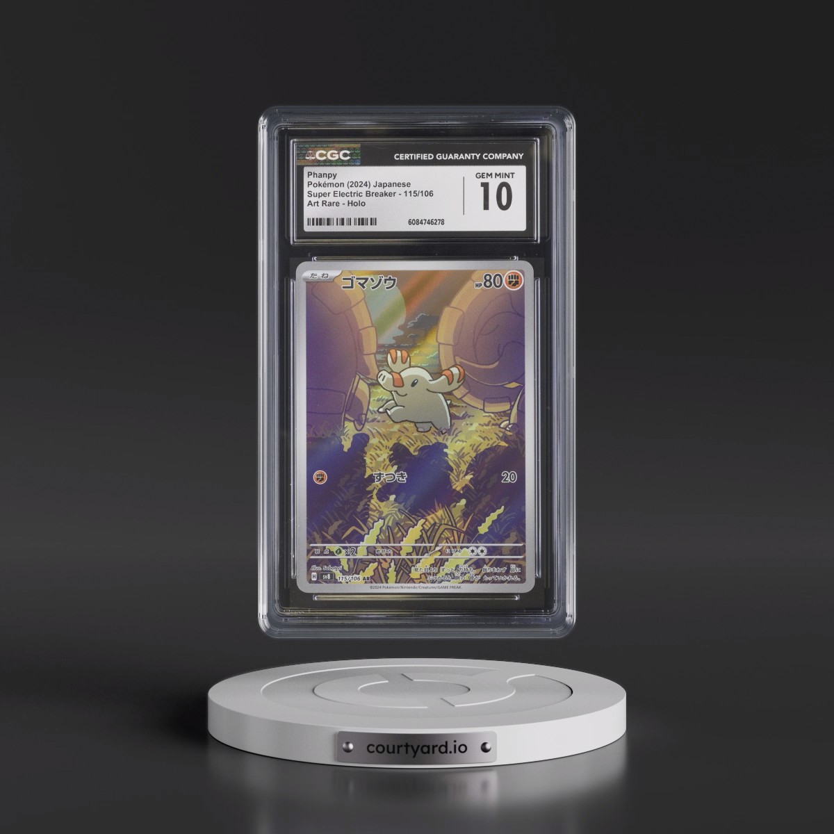 2024 Super Electric Breaker - sv8 #115/106 Phanpy - Art Rare Holo (CGC 10 GEM MINT)