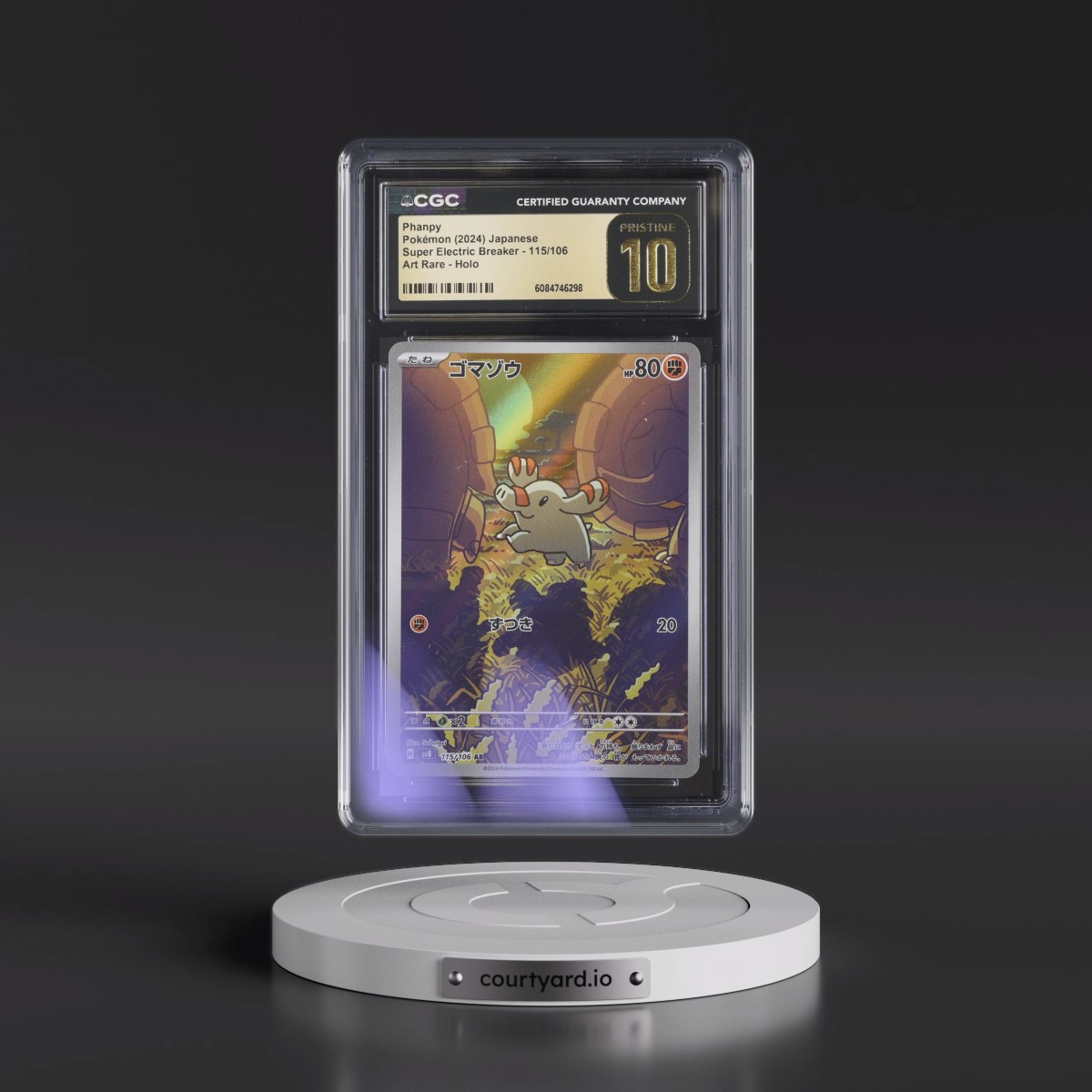 2024 Super Electric Breaker - sv8 #115/106 Phanpy - Art Rare Holo (CGC 10 PRISTINE)