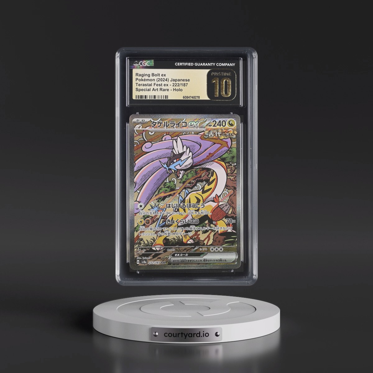 2024 High Class Pack: Terastal Fest ex - sv8a #222/187 Raging Bolt ex - Special Art Rare Holo (CGC 10 PRISTINE)