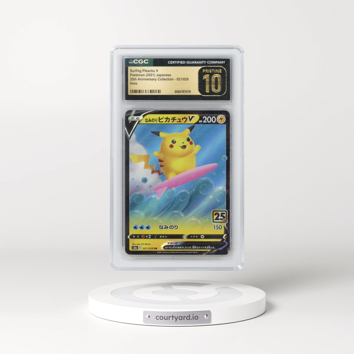2021 Pokémon 25th Anniversary Collection #021 Surfing Pikachu V - Holo (CGC 10 PRISTINE)