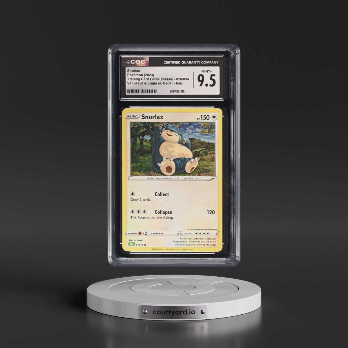 2023 Trading Card Game Classic - CLV, CLC, CLB #016/034 Snorlax - Venusaur & Lugia ex Deck - CLV Holo (CGC 9.5 MINT+)