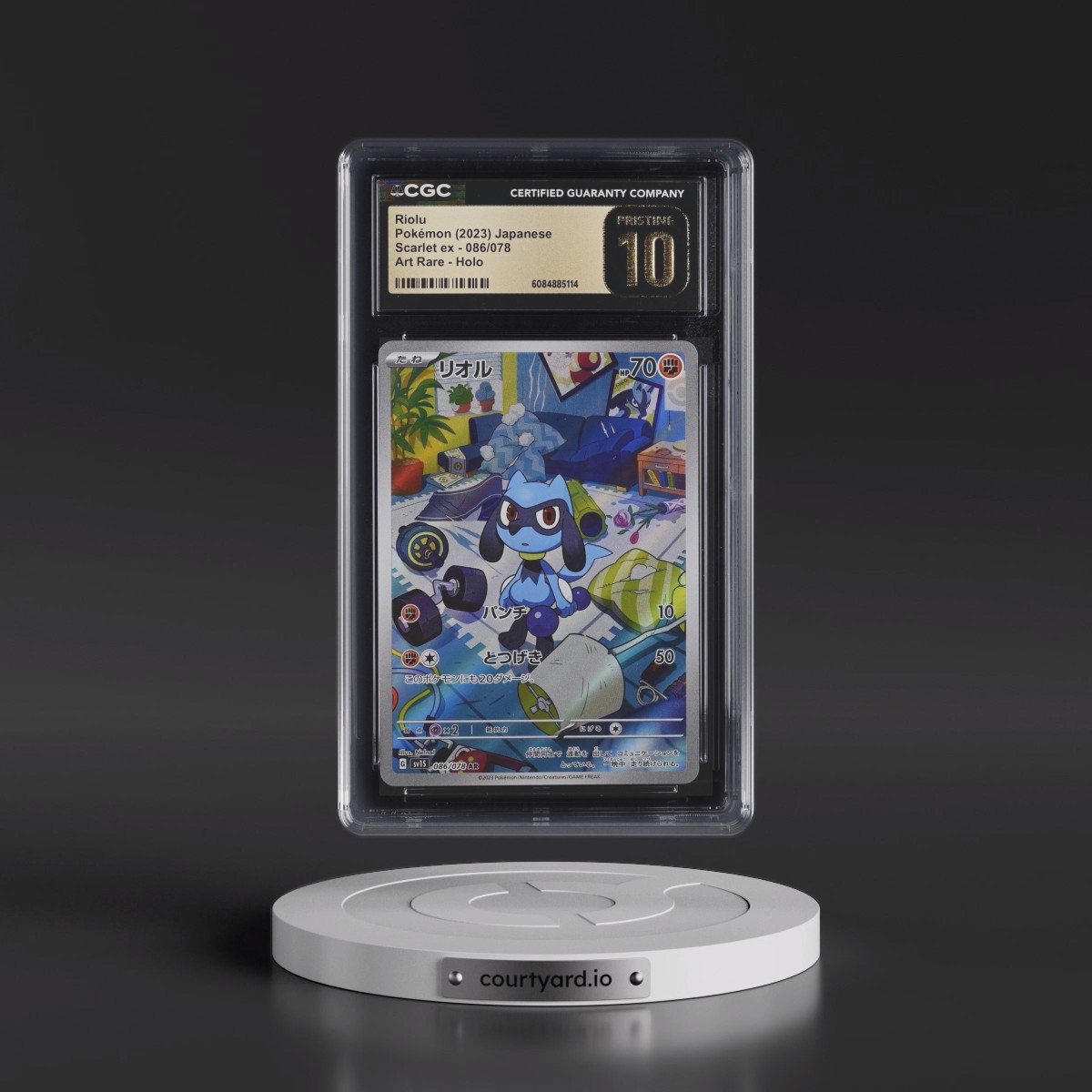 2023 Scarlet ex #086/078 Riolu - Art Rare Holo (CGC 10 PRISTINE)