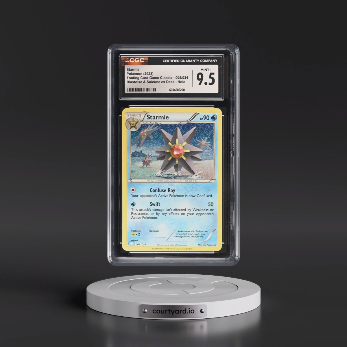 2023 Trading Card Game Classic - CLV, CLC, CLB #005/034 Starmie - Blastoise & Suicune ex Deck - CLB Holo (CGC 9.5 MINT+)