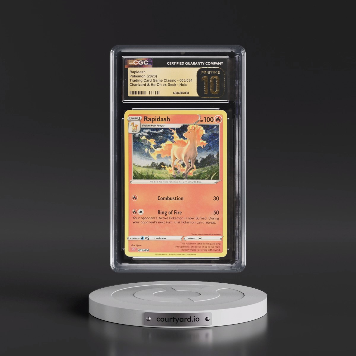 2023 Trading Card Game Classic - CLV, CLC, CLB #005/034 Rapidash - Charizard & Ho-Oh ex Deck - CLC Holo (CGC 10 PRISTINE)