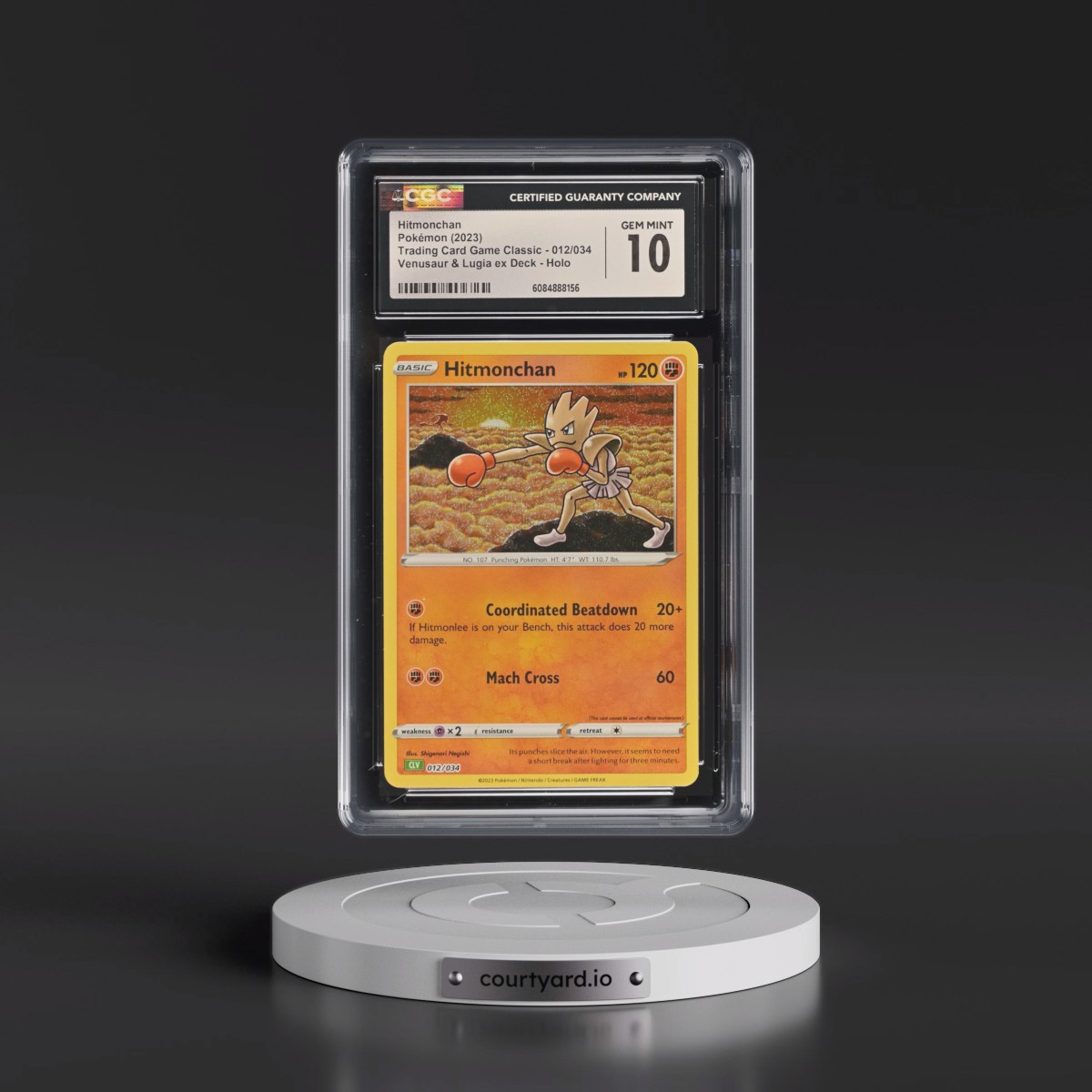 2023 Trading Card Game Classic - CLV, CLC, CLB #012/034 Hitmonchan - Venusaur & Lugia ex Deck - CLV Holo (CGC 10 GEM MINT)