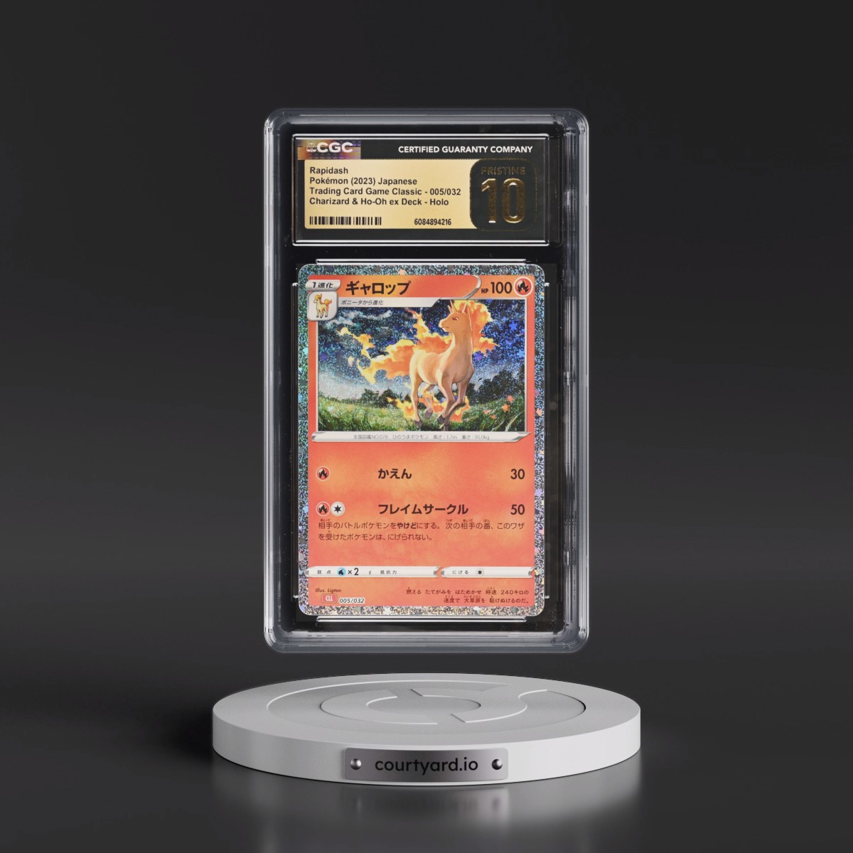 2023 Trading Card Game Classic - CLF, CLL, CLK #005/032 Rapidash - Charizard & Ho-Oh ex Deck - CLL Holo (CGC 10 PRISTINE)