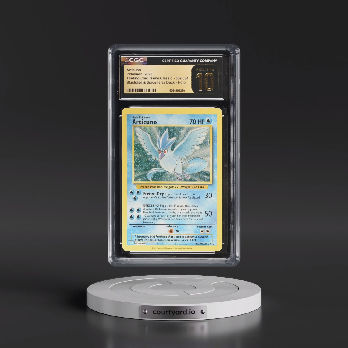 2023 Trading Card Game Classic - CLV, CLC, CLB #009/034 Articuno - Blastoise & Suicune ex Deck - CLB Holo (CGC 10 PRISTINE)