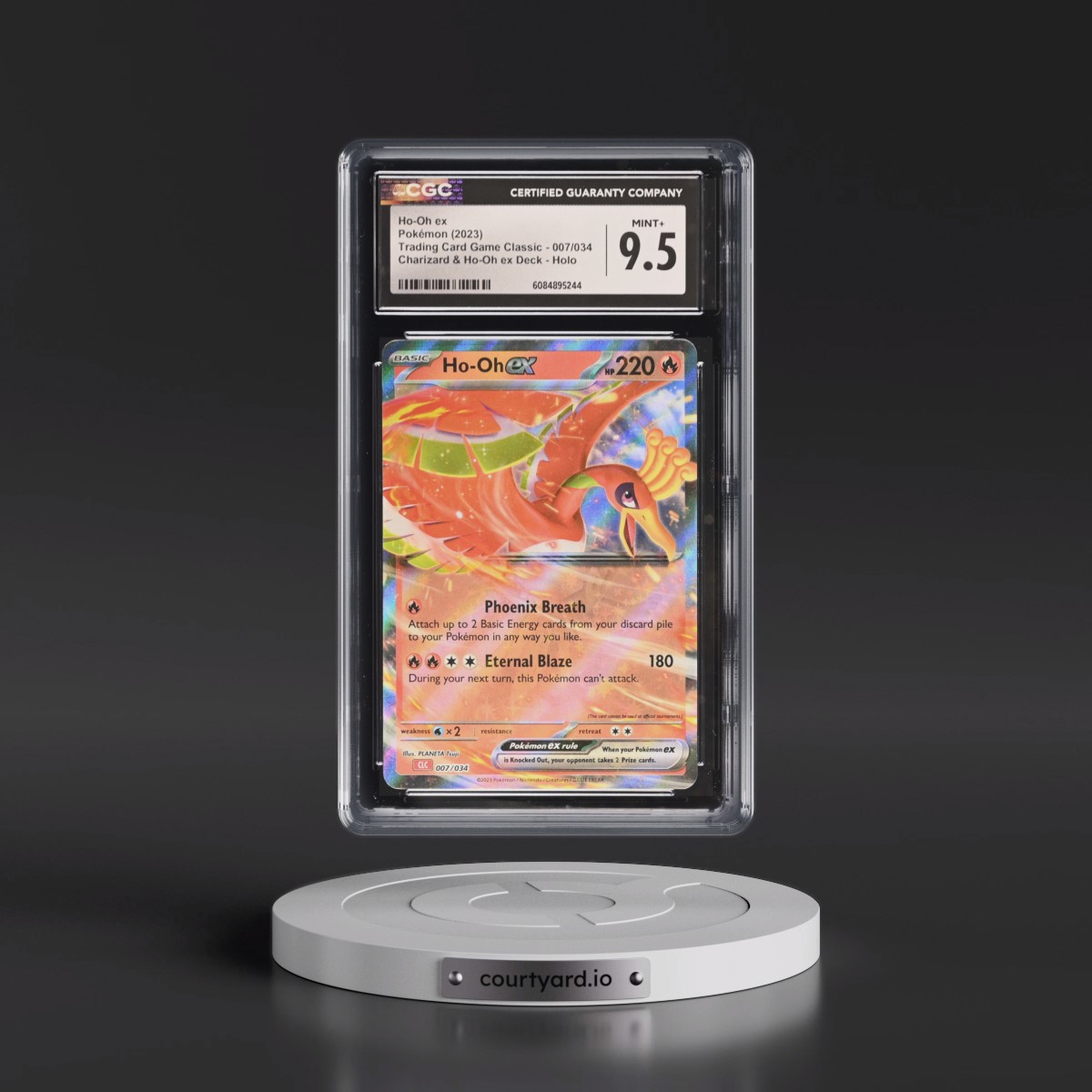 2023 Trading Card Game Classic - CLV, CLC, CLB #007/034 Ho-Oh ex - Charizard & Ho-Oh ex Deck - CLC Holo (CGC 9.5 MINT+)