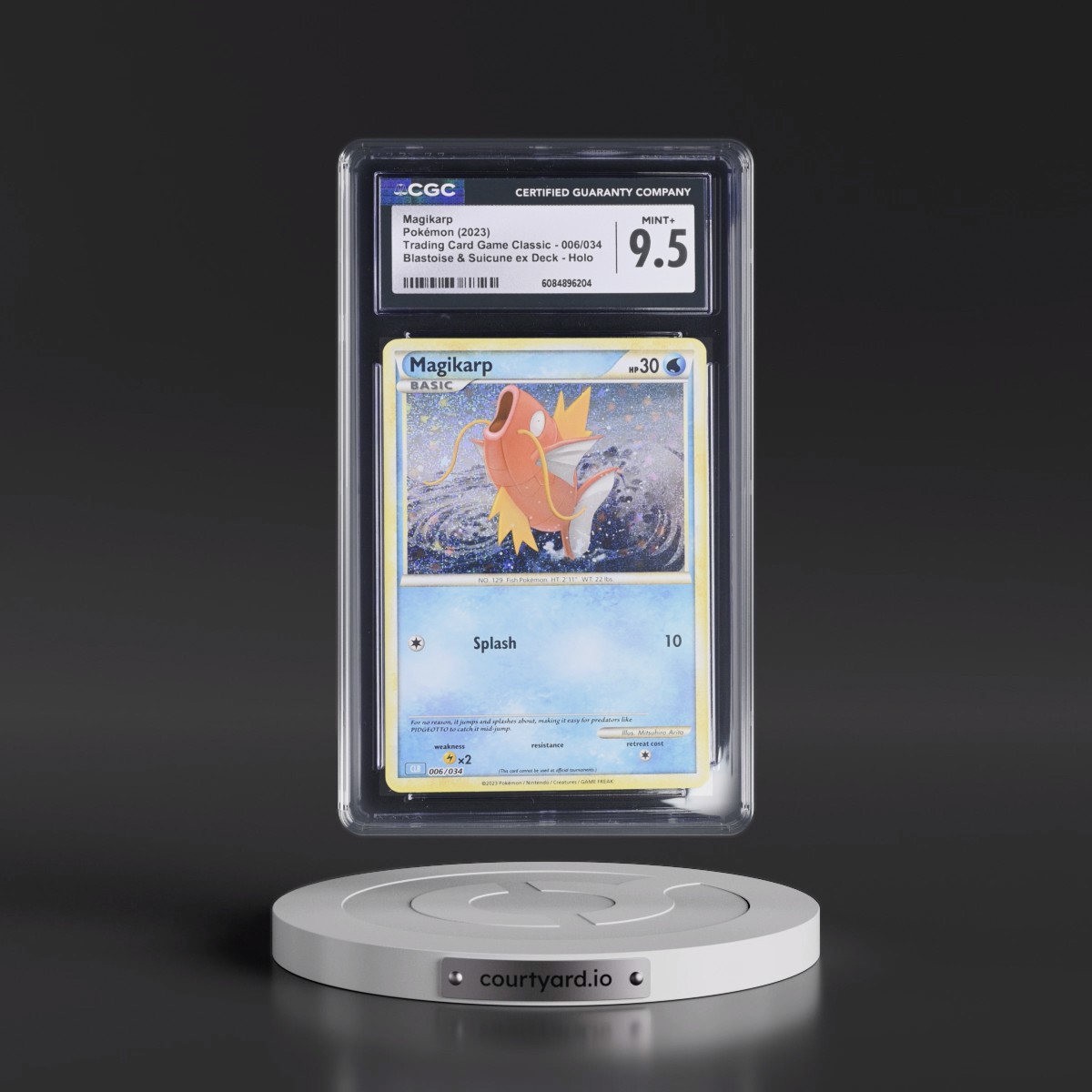 2023 Trading Card Game Classic - CLV, CLC, CLB #006/034 Magikarp - Blastoise & Suicune ex Deck - CLB Holo (CGC 9.5 MINT+)