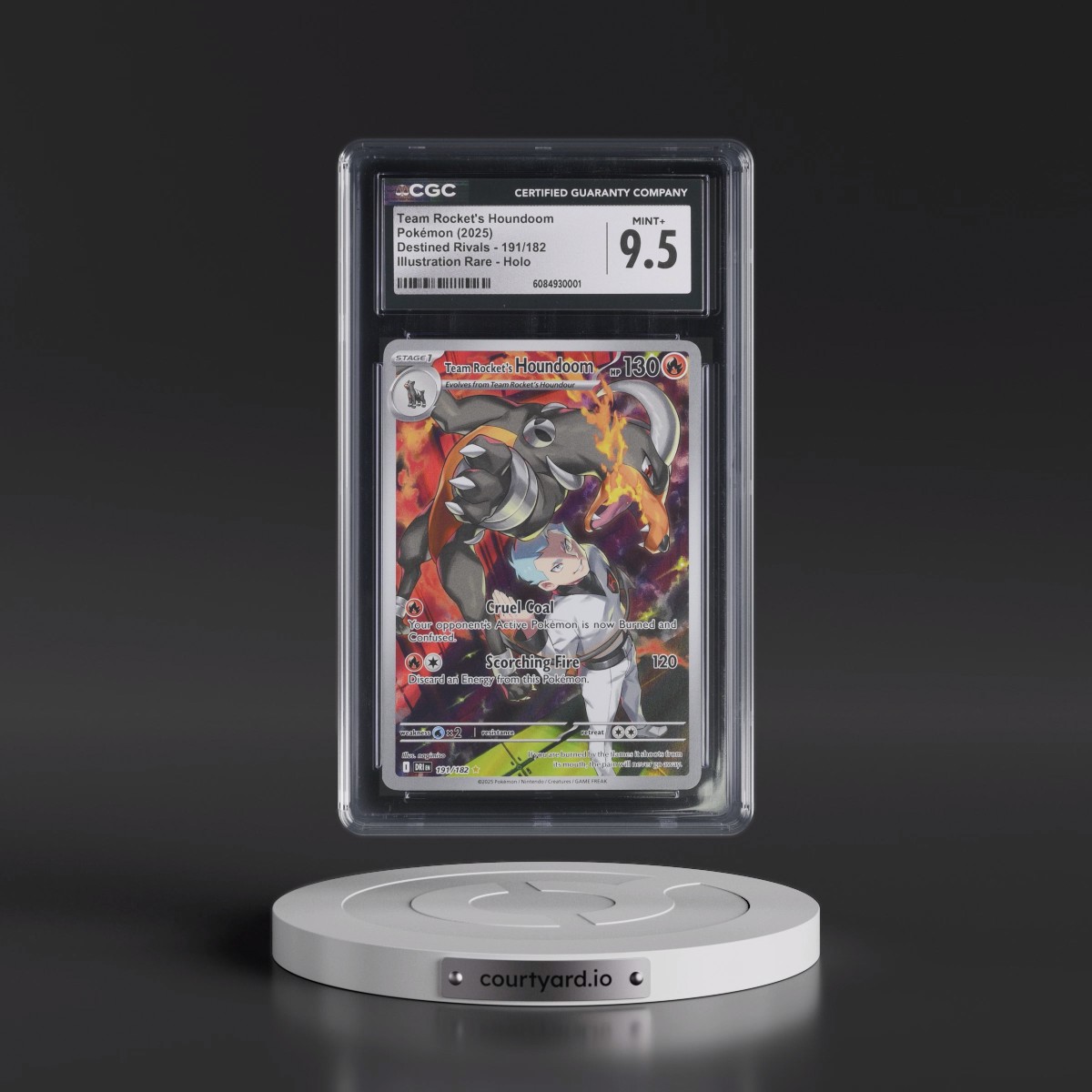 2025 Destined Rivals - DRI EN #191/182 Team Rocket's Houndoom - Illustration Rare Holo (CGC 9.5 MINT+)