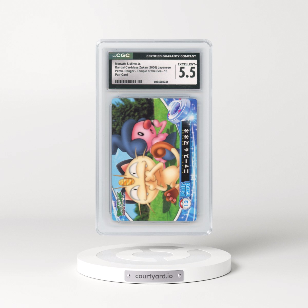 2006 Pkmn. Ranger - Temple of the Sea #13 Meowth &amp; Mime Jr. - Pair Card (CGC 5.5 EX+)