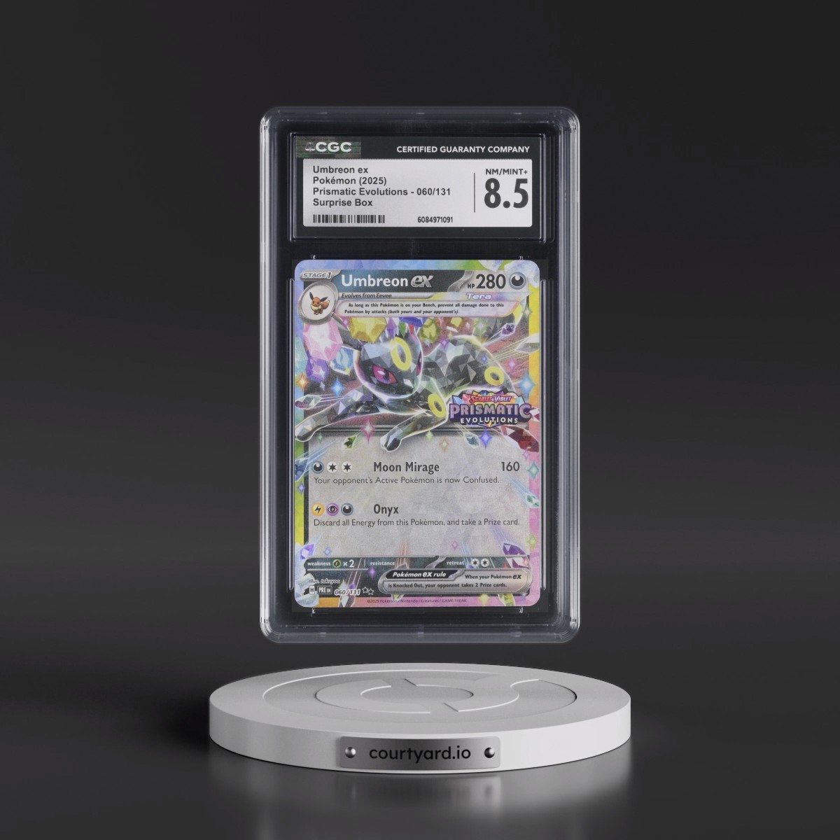 2024 Prismatic Evolutions - PRE EN #060/131 Umbreon ex - Surprise Box (Prismatic Evolutions Stamp) (Holo) (CGC 8.5 NM-MT+)