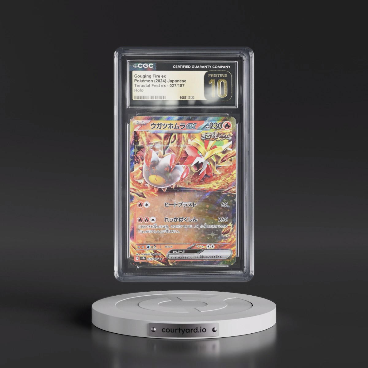 2024 High Class Pack: Terastal Fest ex - sv8a #027/187 Gouging Fire ex - Holo (CGC 10 PRISTINE)