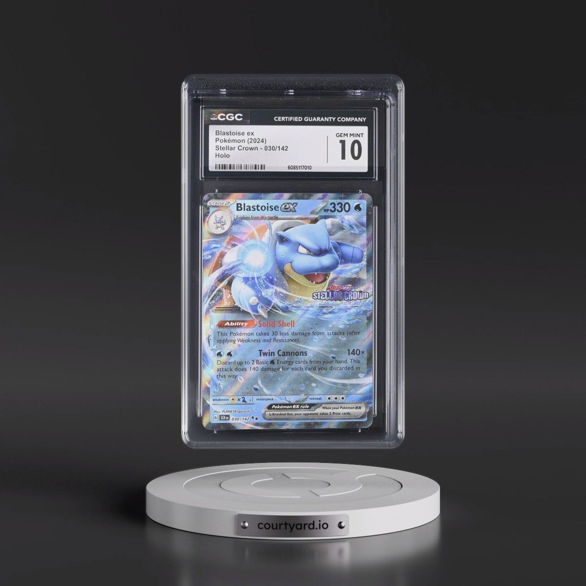 2024 Stellar Crown - SCR EN #030/142 Blastoise ex - Holo (CGC 10 GEM MINT)