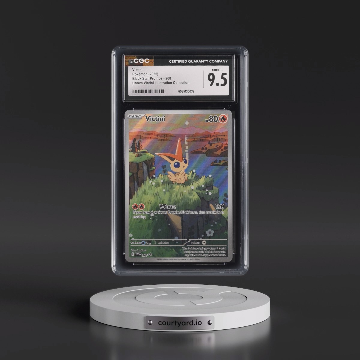 2025 Pokémon Svp EN-SV Black Star Promo #208 Victini - Unova Victini Illustration Collection (CGC 9.5 MINT+)