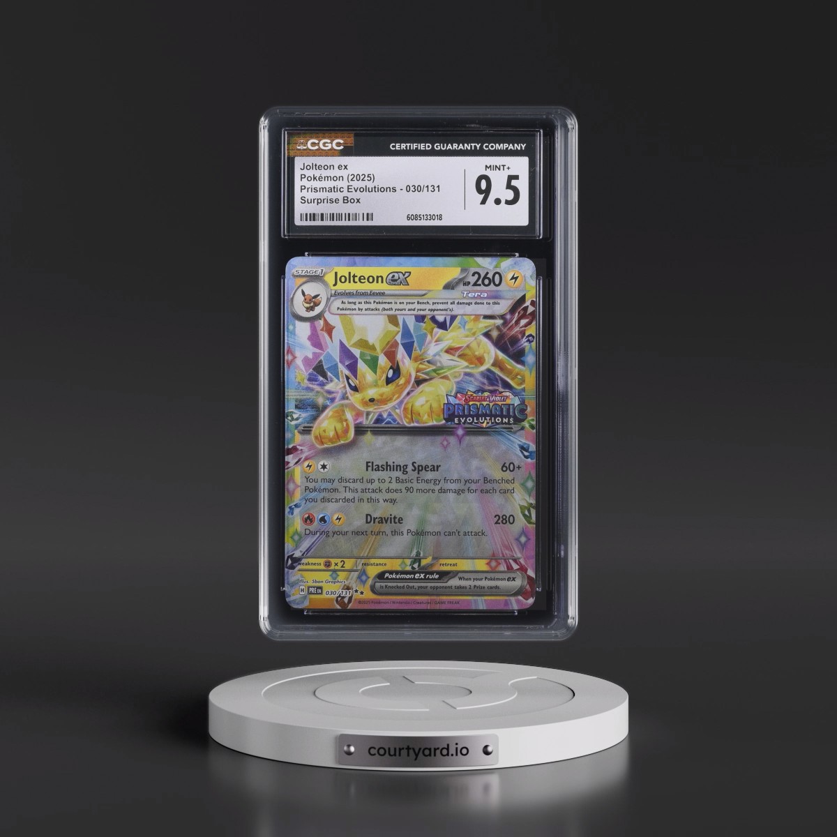 2025 Pokémon Pre EN-Prismatic Evolutions #030 Jolteon EX - Holo Surprise Box Exclusive (CGC 9.5 MINT+)
