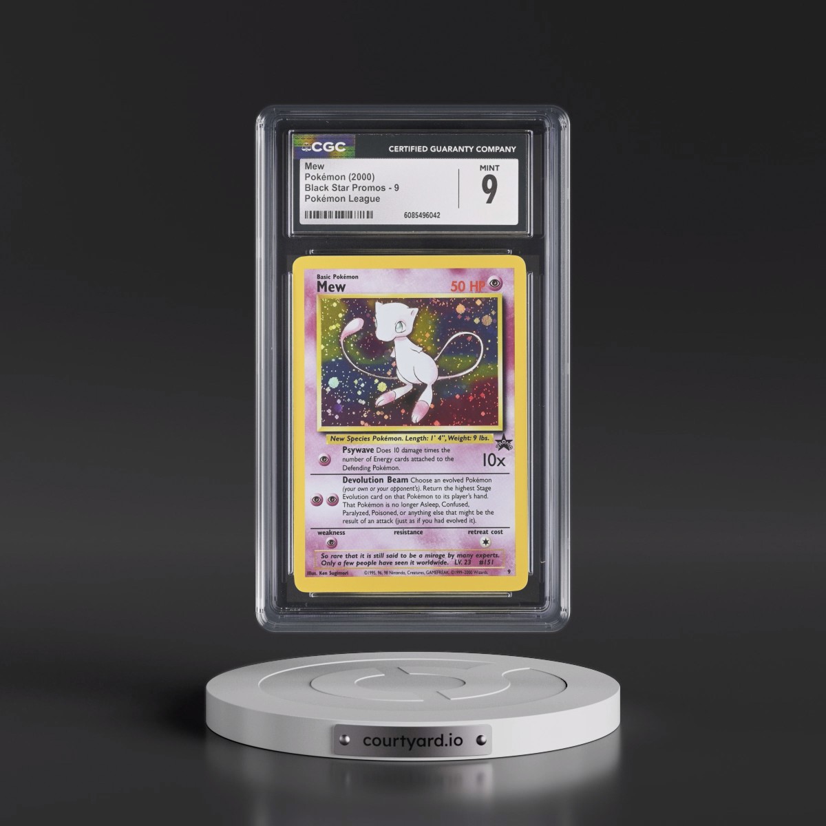1999 Black Star Promos #9 Mew - Pokémon League (Holo) (CGC 9 MINT)