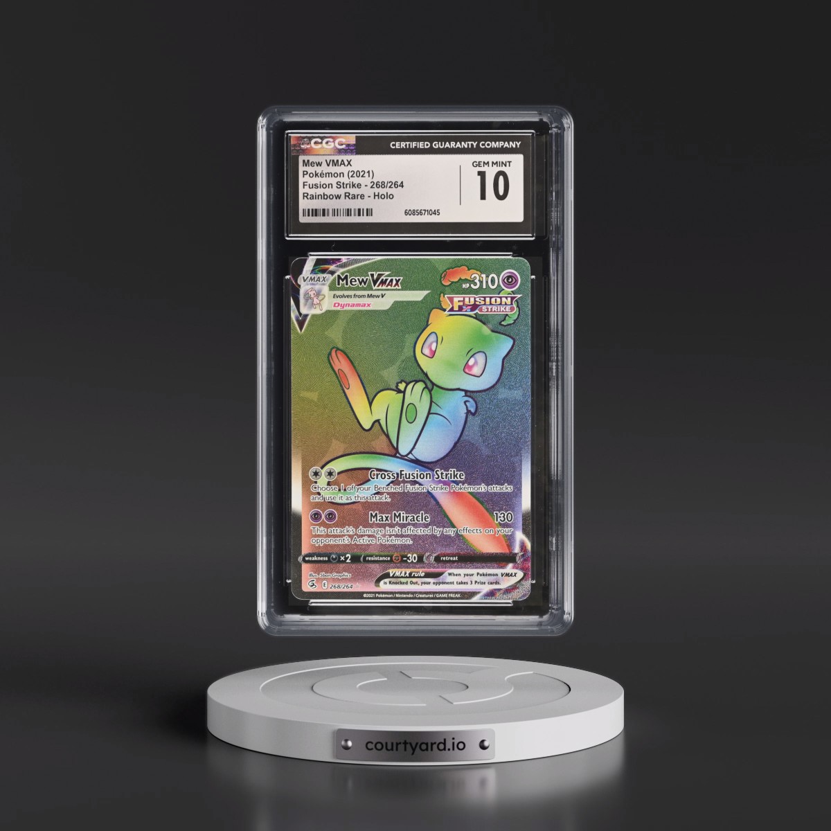 2019 Fusion Strike #268/264 Mew VMAX - Rainbow Rare Holo (CGC 10 GEM MINT)