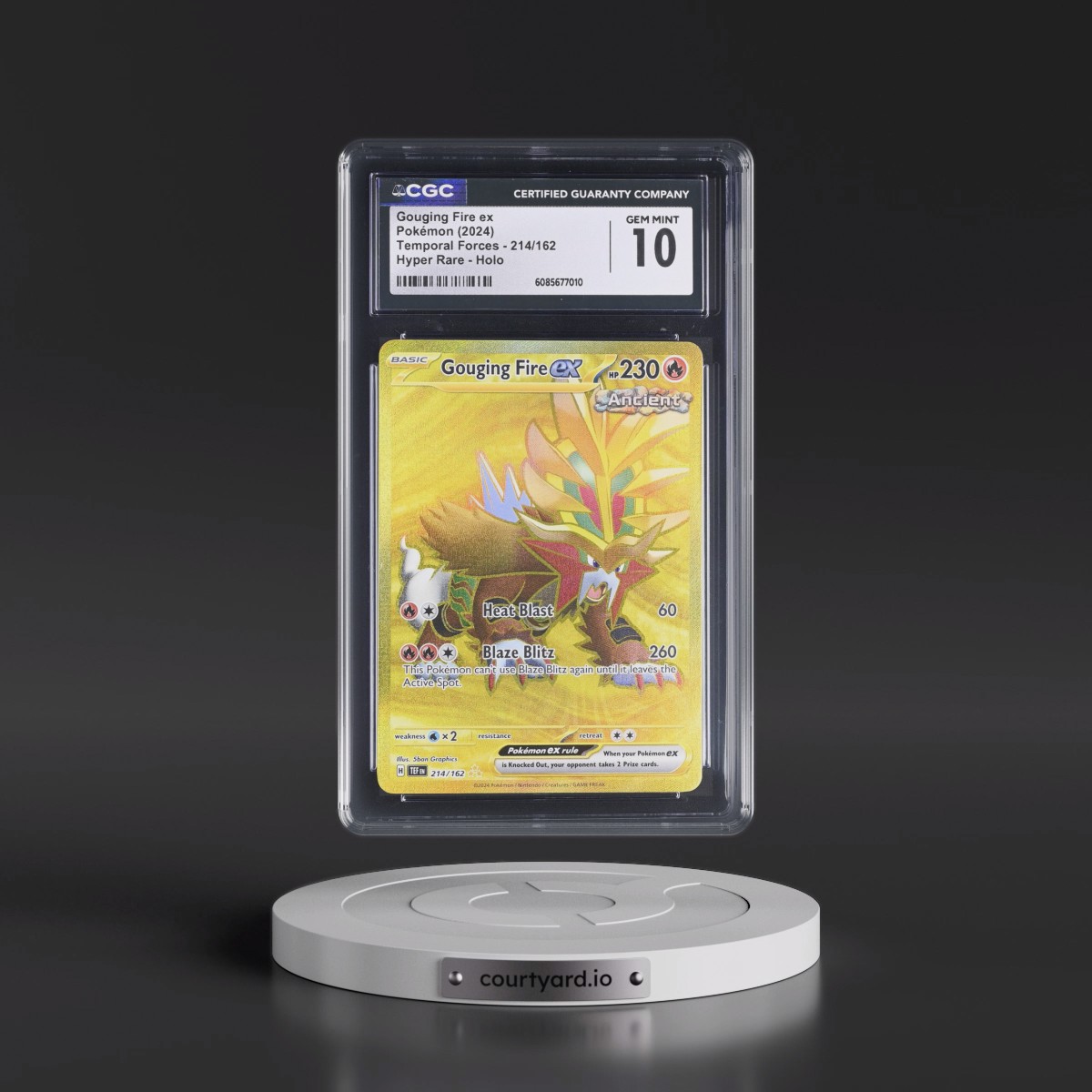 2023 Temporal Forces - TEF EN #214/162 Gouging Fire ex - Hyper Rare Holo (CGC 10 GEM MINT)