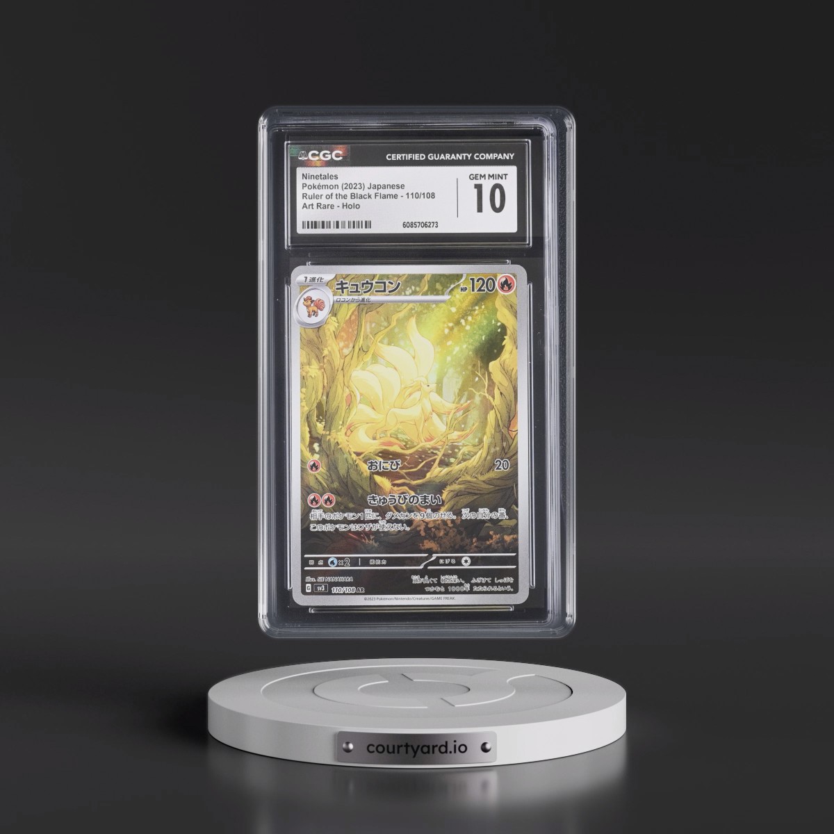 2023 Ruler of the Black Flame #110/108 Ninetales - Art Rare Holo (CGC 10 GEM MINT)