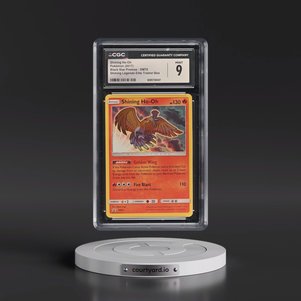 2017 Pokémon SM Black Star Promo #SM70 Shining HO-Oh - Holo Holo Shining Legends Elite Trainer Box (CGC 9 MINT)