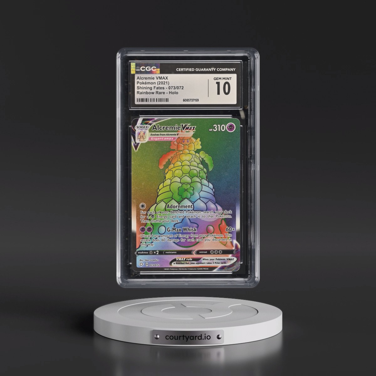 2021 Shining Fates #073/072 Alcremie VMAX - Rainbow Rare Holo (CGC 10 GEM MINT)