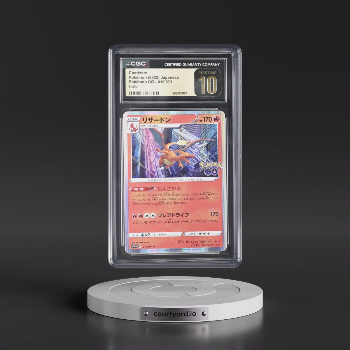 2022 Pokémon GO Charizard - Holo #010/071 CGC 10