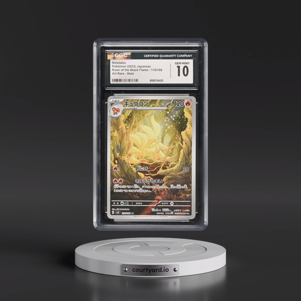 2023 Ruler of the Black Flame #110/108 Ninetales - Art Rare Holo (CGC 10 GEM MINT)