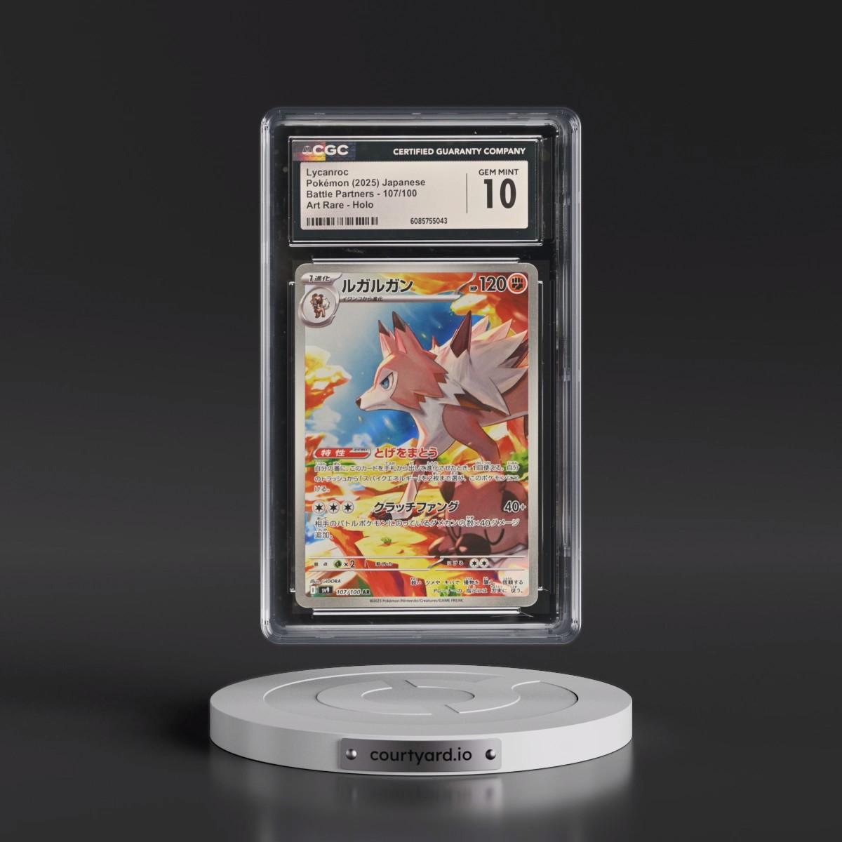 2025 Battle Partners - sv9 #107/100 Lycanroc - Art Rare Holo (CGC 10 GEM MINT)