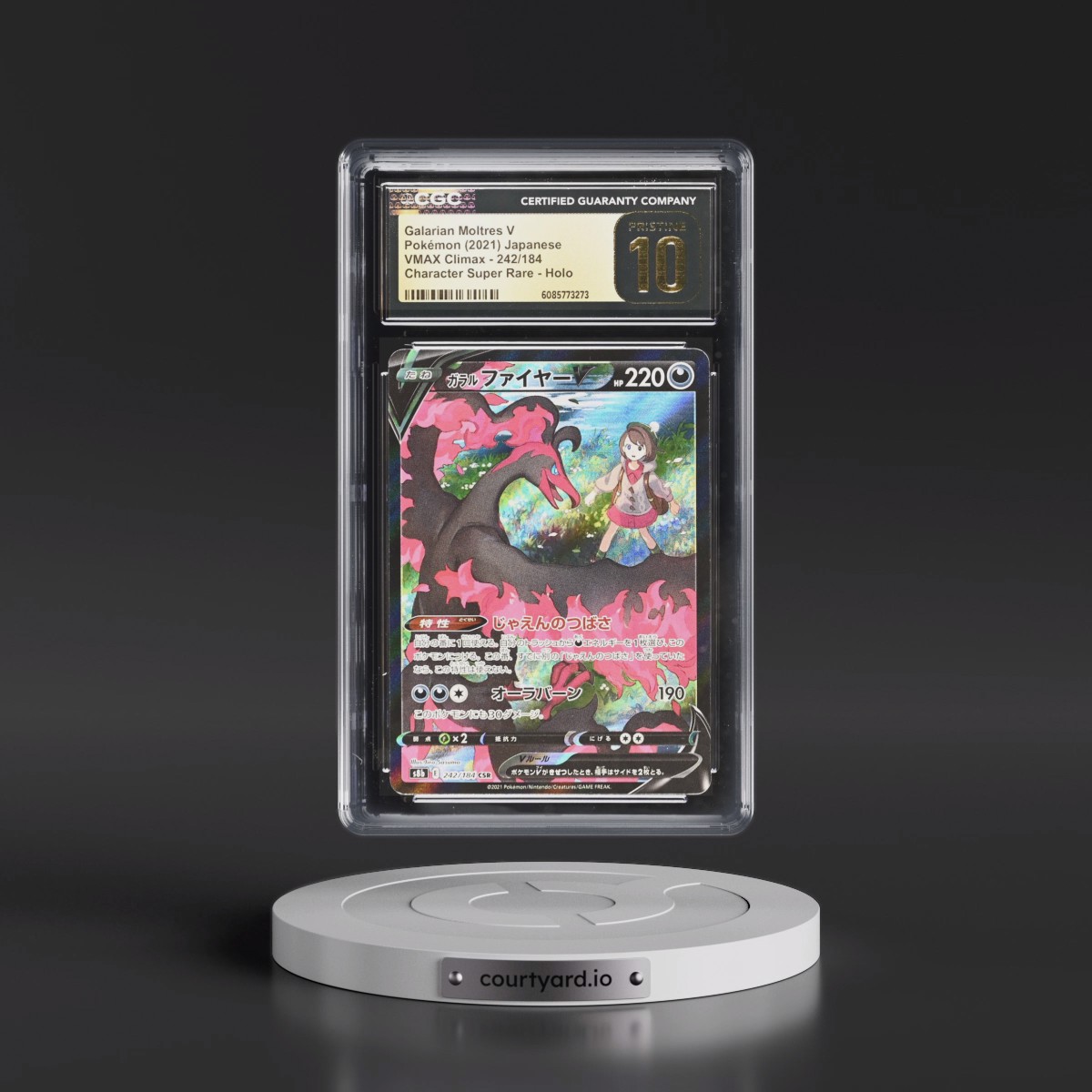 2021 VMAX Climax Galarian Moltres V - Character Super Rare Holo #242/184 CGC 10