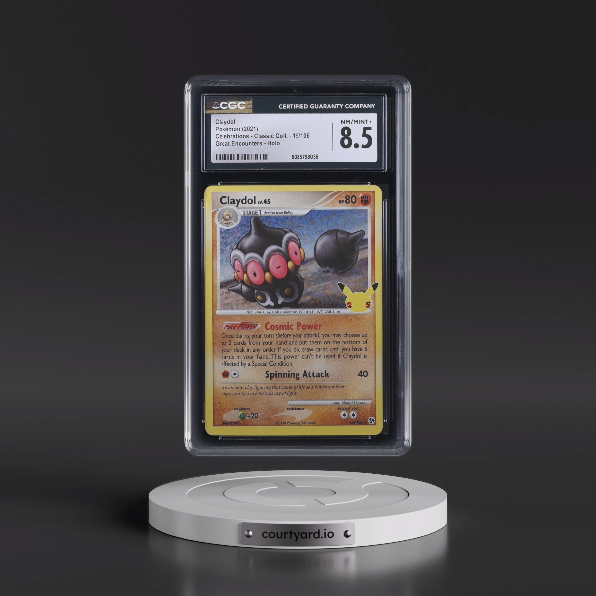 2021 Celebrations - Classic Collection #15/106 Claydol - Great Encounters Holo (CGC 8.5 NM-MT+)