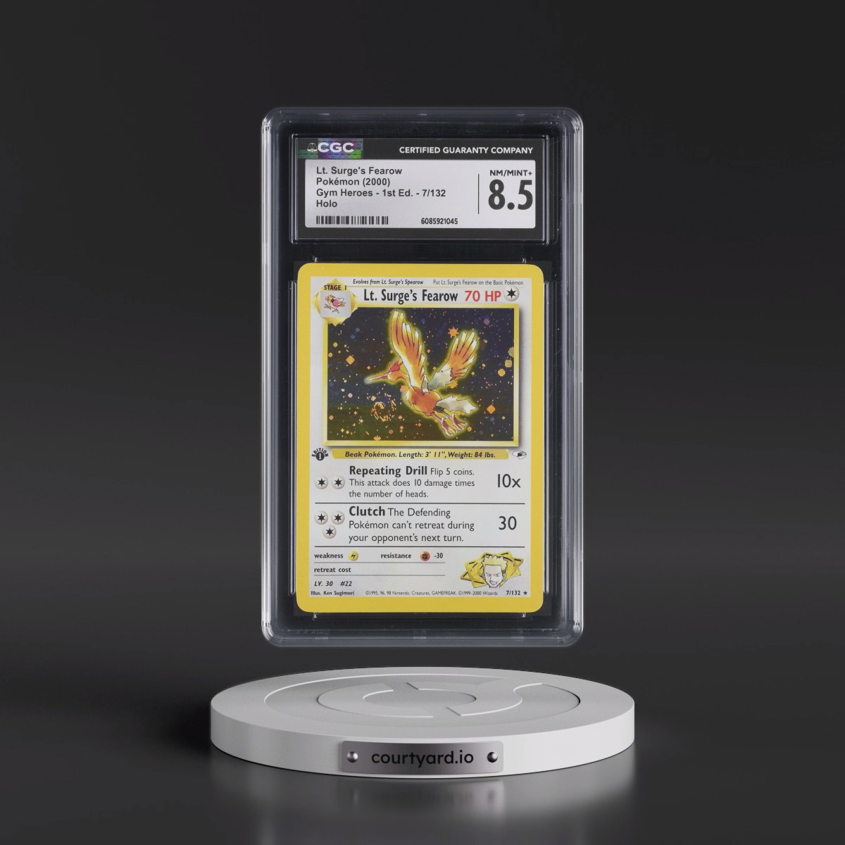 2000 Gym Heroes #7/132 Lt. Surge's Fearow - 1st Edition Holo (CGC 8.5 NM-MT+)