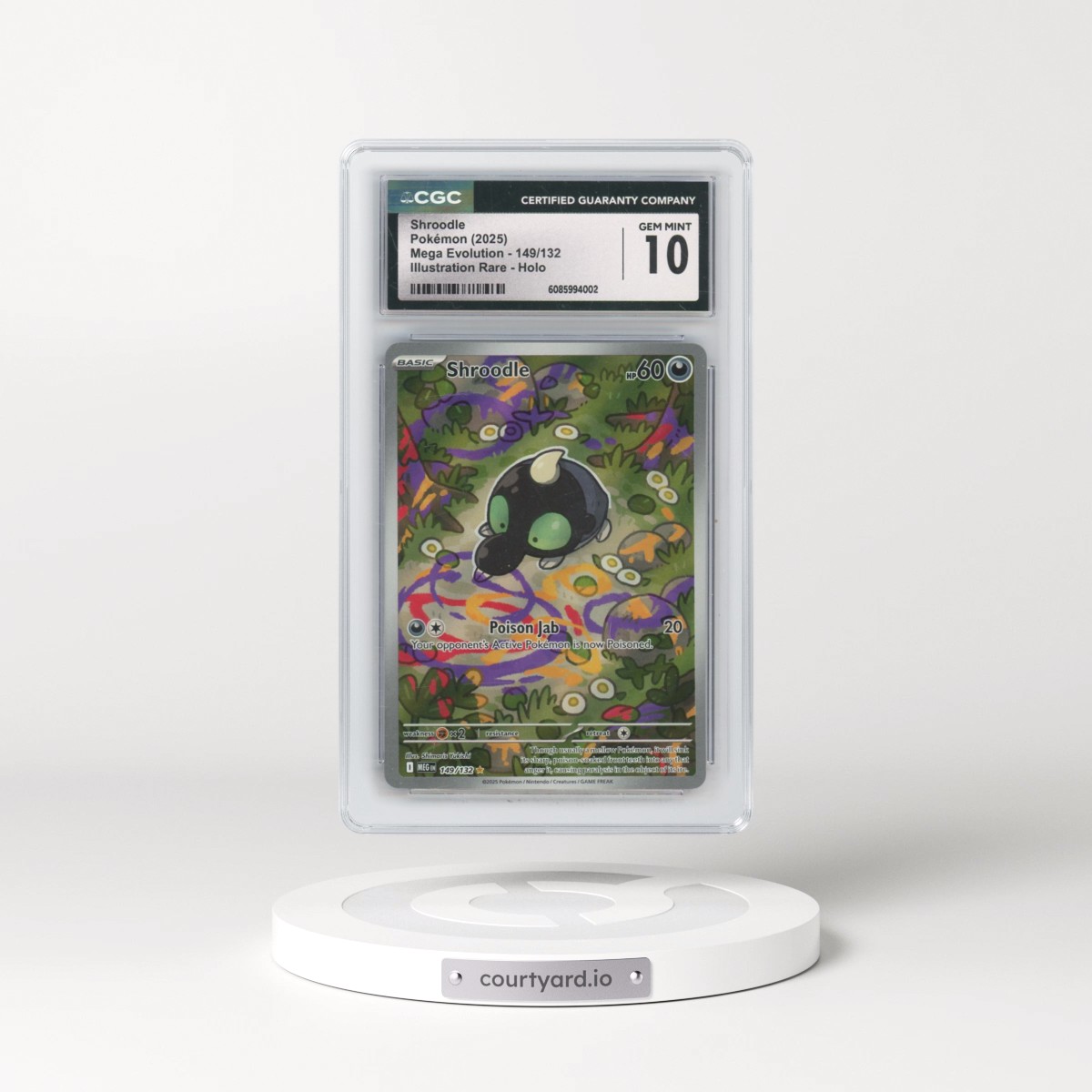 2025 Pokémon Mega Evolution #149/132 Shroodle - Illustration Rare Holo (CGC 10 MINT)