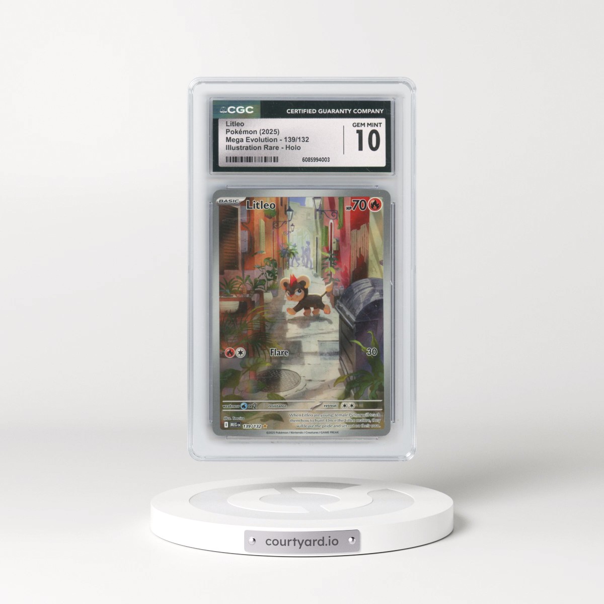 2025 Pokémon Mega Evolution #139/132 Litleo - Illustration Rare Holo (CGC 10 MINT)