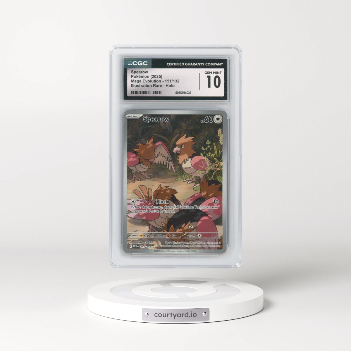 2025 Pokémon Mega Evolution #151/132 Spearow - Illustration Rare Holo (CGC 10 MINT)