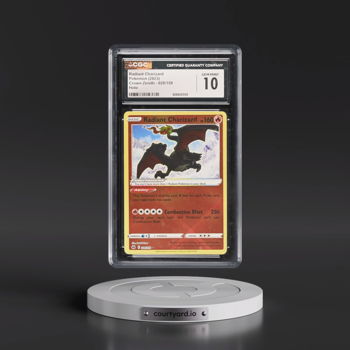 2023 Crown Zenith #020/159 Radiant Charizard - Holo (CGC 10 GEM MINT)
