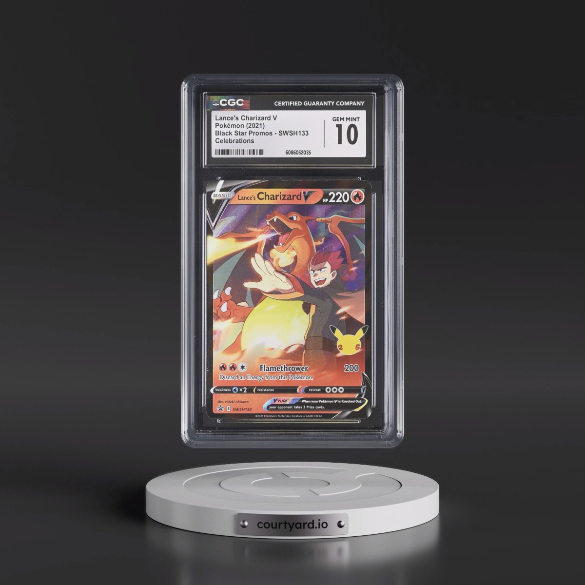 2017 Black Star Promos - Sword & Shield #SWSH133 Lance's Charizard V - Celebrations (Holo) (CGC 10 GEM MINT)