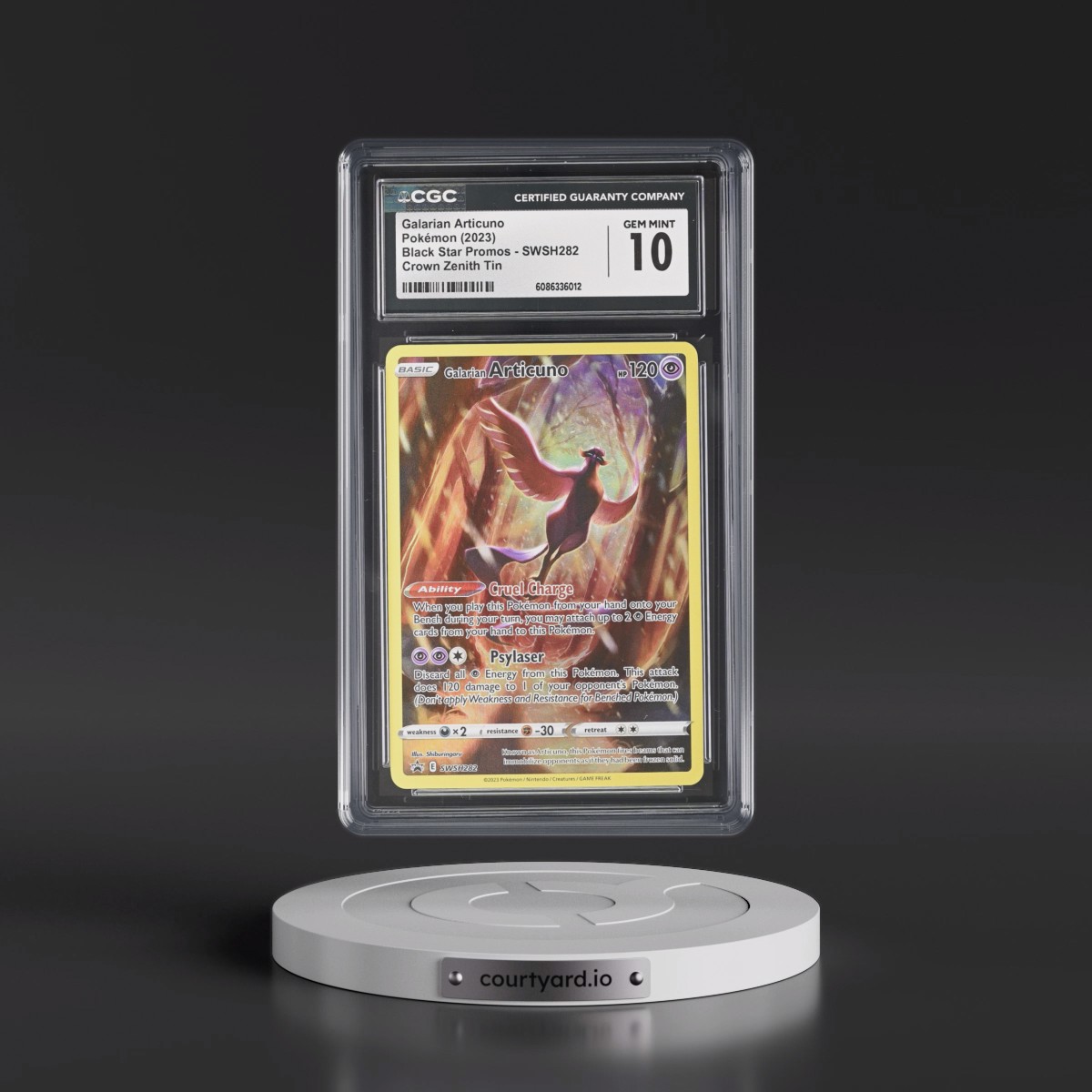 2017 Black Star Promos - Sword & Shield #SWSH282 Galarian Articuno - Crown Zenith Tin (Holo) (CGC 10 GEM MINT)