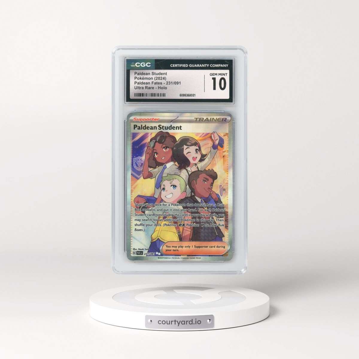 2024 Pokémon Paf EN-Paldean Fates #231 Paldean Student - Ultra Rare (CGC 10 GEM MINT)